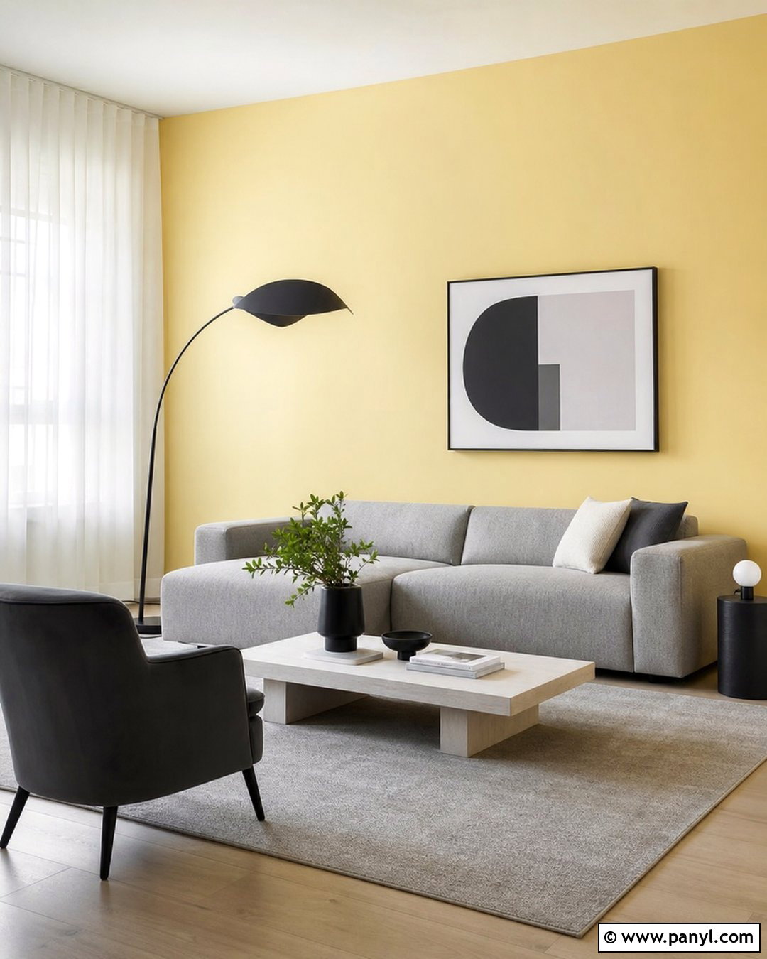 Pastel Yellow Walls With Light Gray Furniture - 30 pastel yellow walls