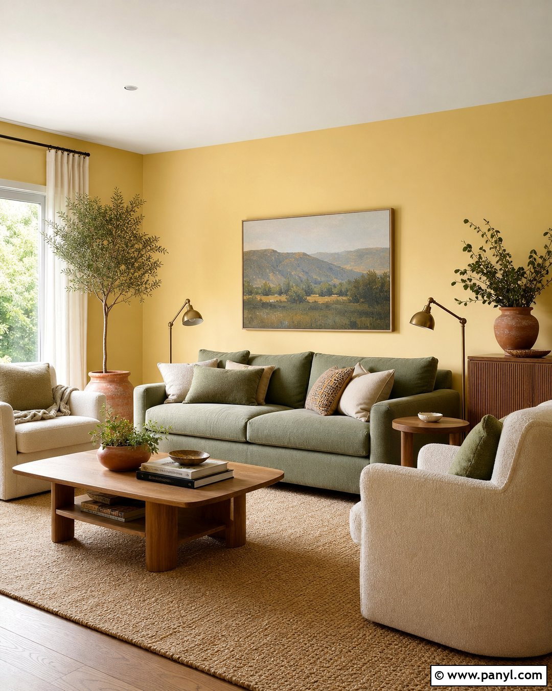 Pastel Yellow Walls With Sage Green Decor - 30 pastel yellow walls