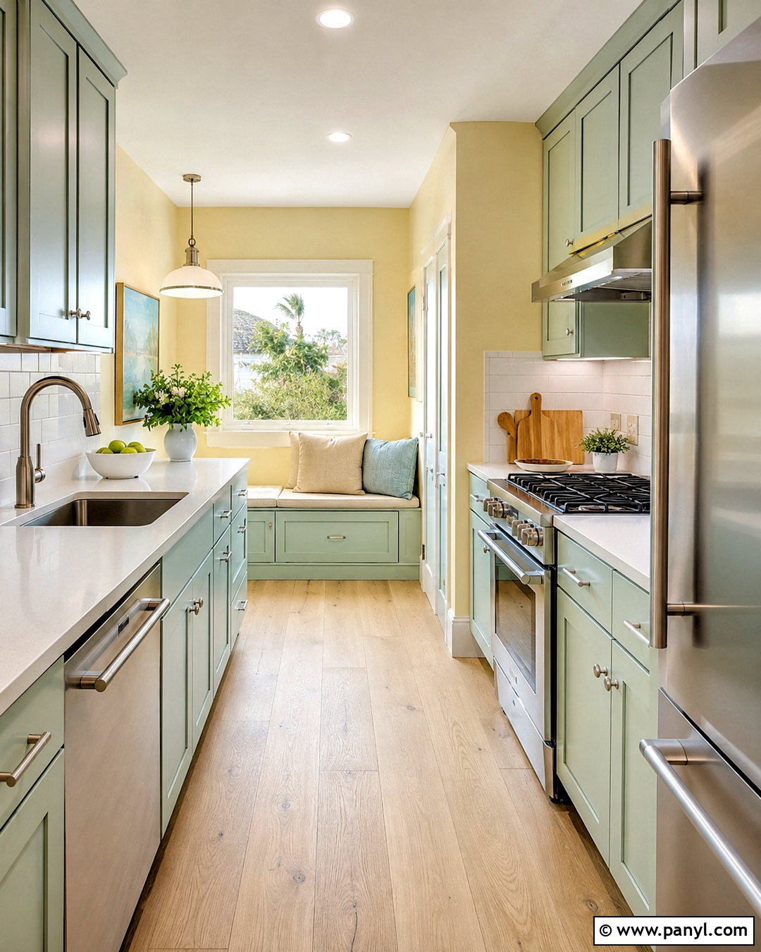 Pastel Yellow Walls With Seafoam Green Cabinets - 20 Yellow Wall Green Cabinets