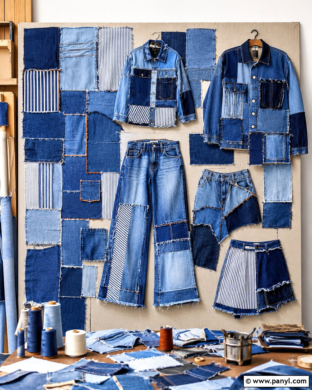 Patchwork Denim Board - 20 denim inspiration board ideas