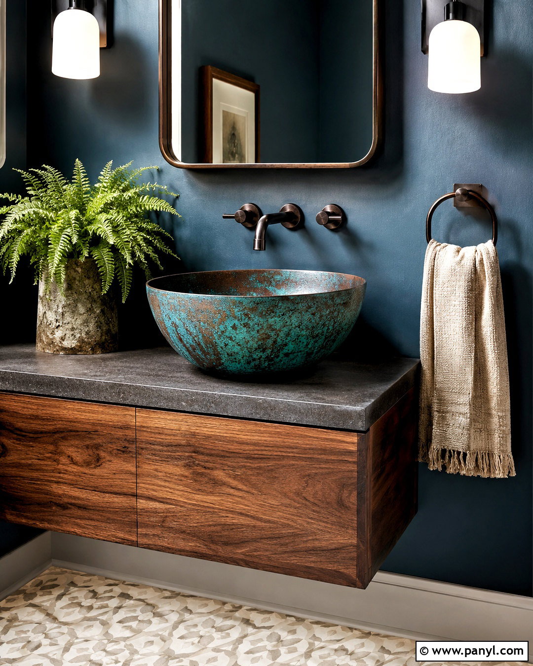 Patina Copper Powder Room Sink - 20 patina metal ideas