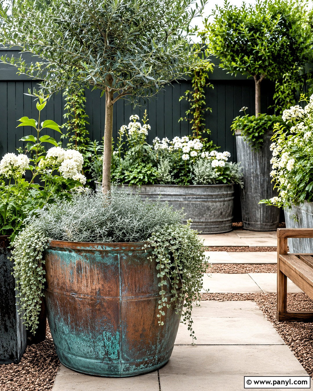 Patina Metal Garden Planters - 20 patina metal ideas