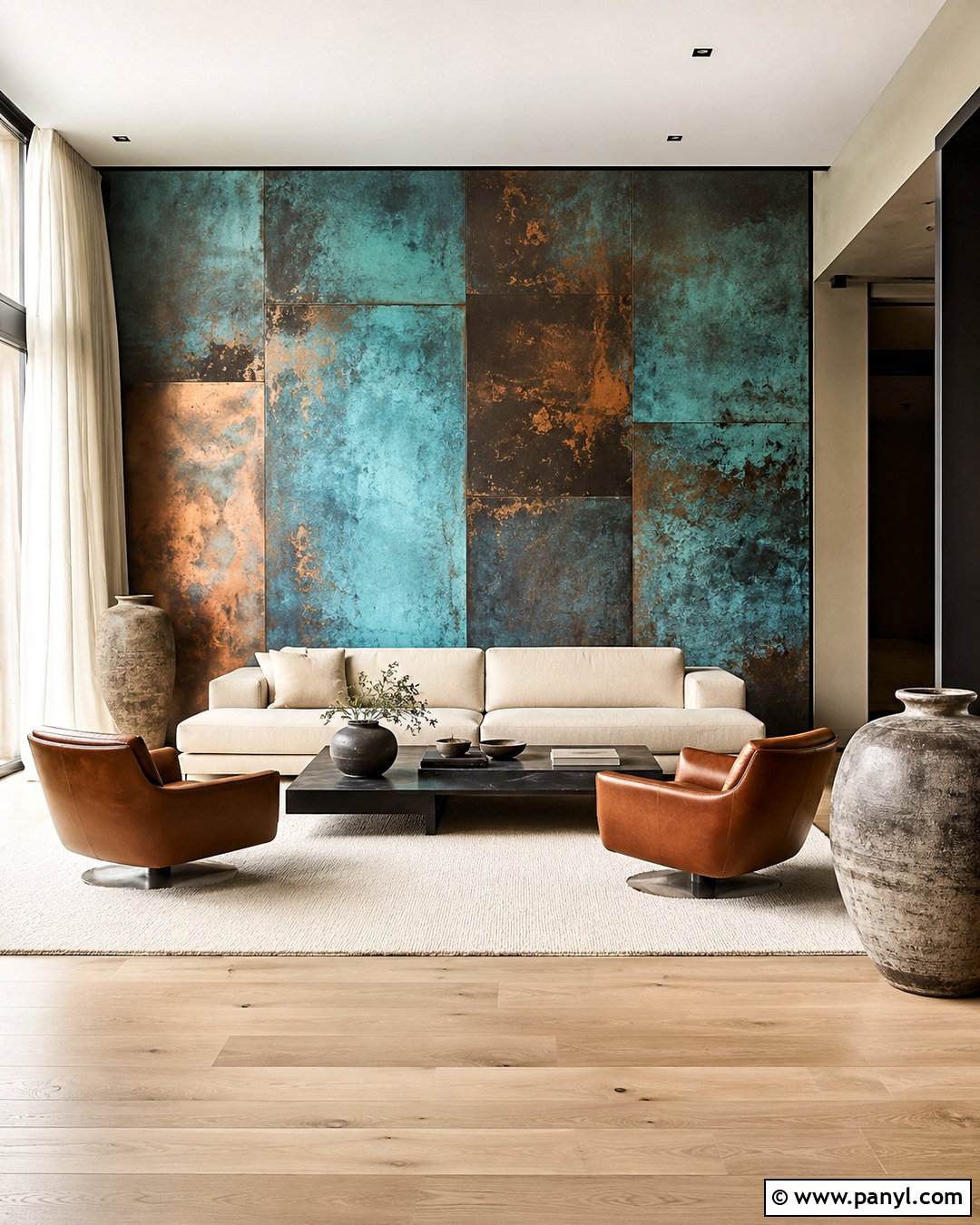 Patina Metal Living Room Wall - 20 patina metal ideas
