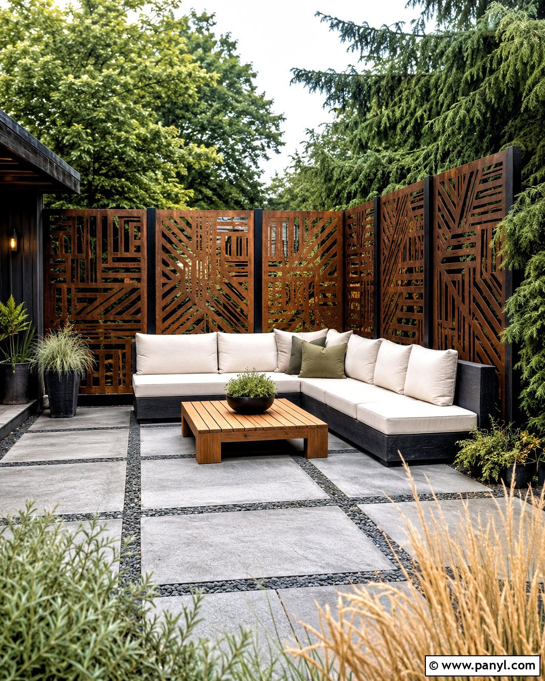 Patina Metal Privacy Screen - 20 patina metal ideas
