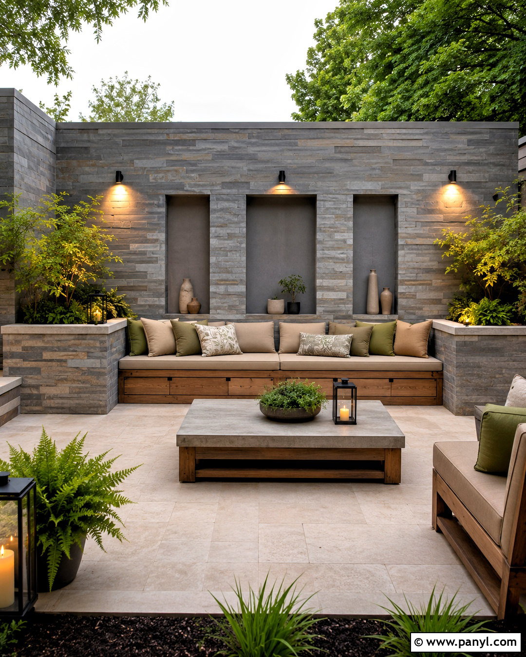 Patio Wall With Built-In Bench - 20 outdoor patio wall ideas