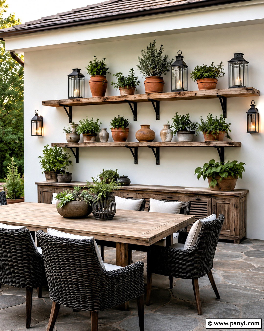 Patio Wall With Outdoor Shelves - 20 outdoor patio wall ideas