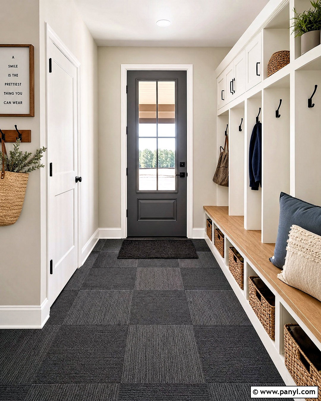 Patterned Carpet Tiles for Mudroom - 20 high traffic carpet ideas