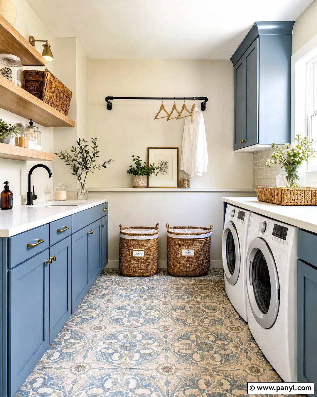 Patterned Tile Floor And Soft Cream Walls - 20 floor and wall color combinations