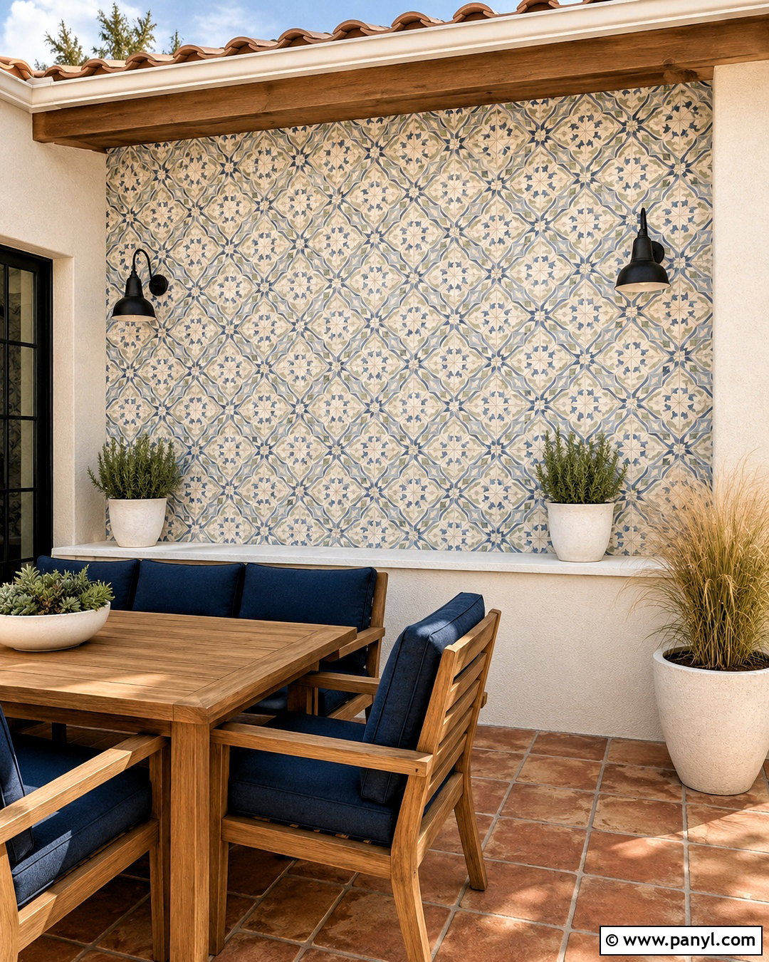 Patterned Tile Outdoor Wall - 20 outdoor wall design ideas house ideas