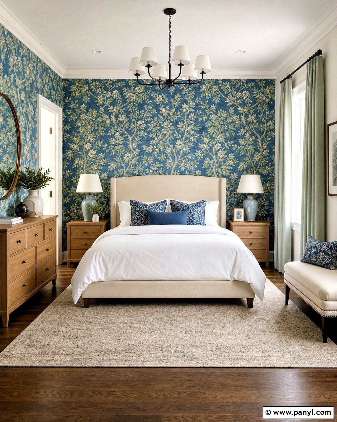 Patterned Wallpaper Bedroom - 20 bedroom decor ideas