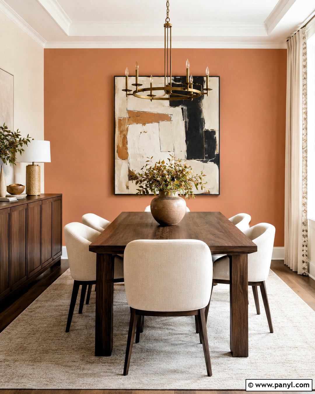 Peach Accent Wall Dining Room - 20 peach dining room ideas