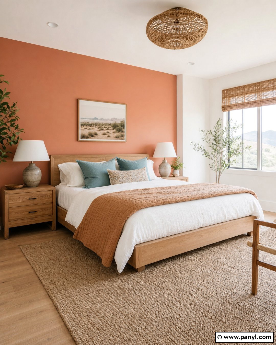 Peach Accent Wall - 35 accent wall color ideas