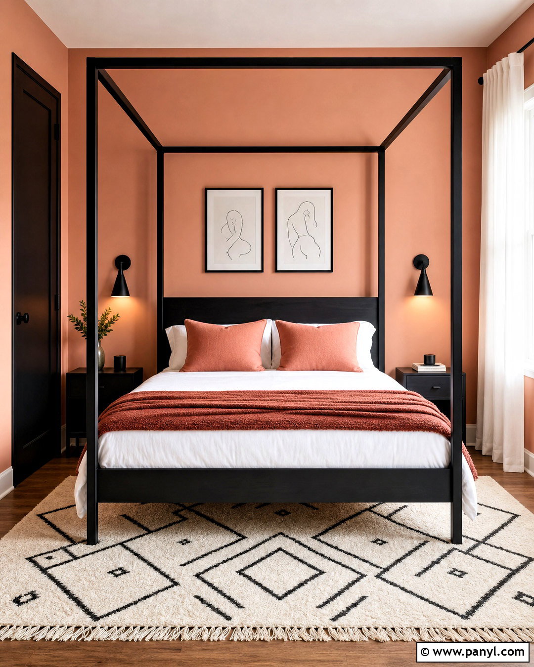 Peach And Black Bedroom - 20 peach color bedroom ideas