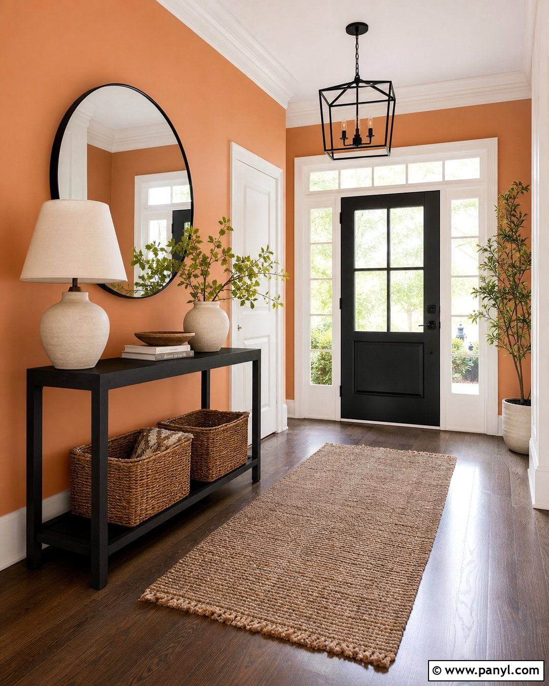 Peach And Black Entryway Walls - 25 Peachy Wall Color Ideas
