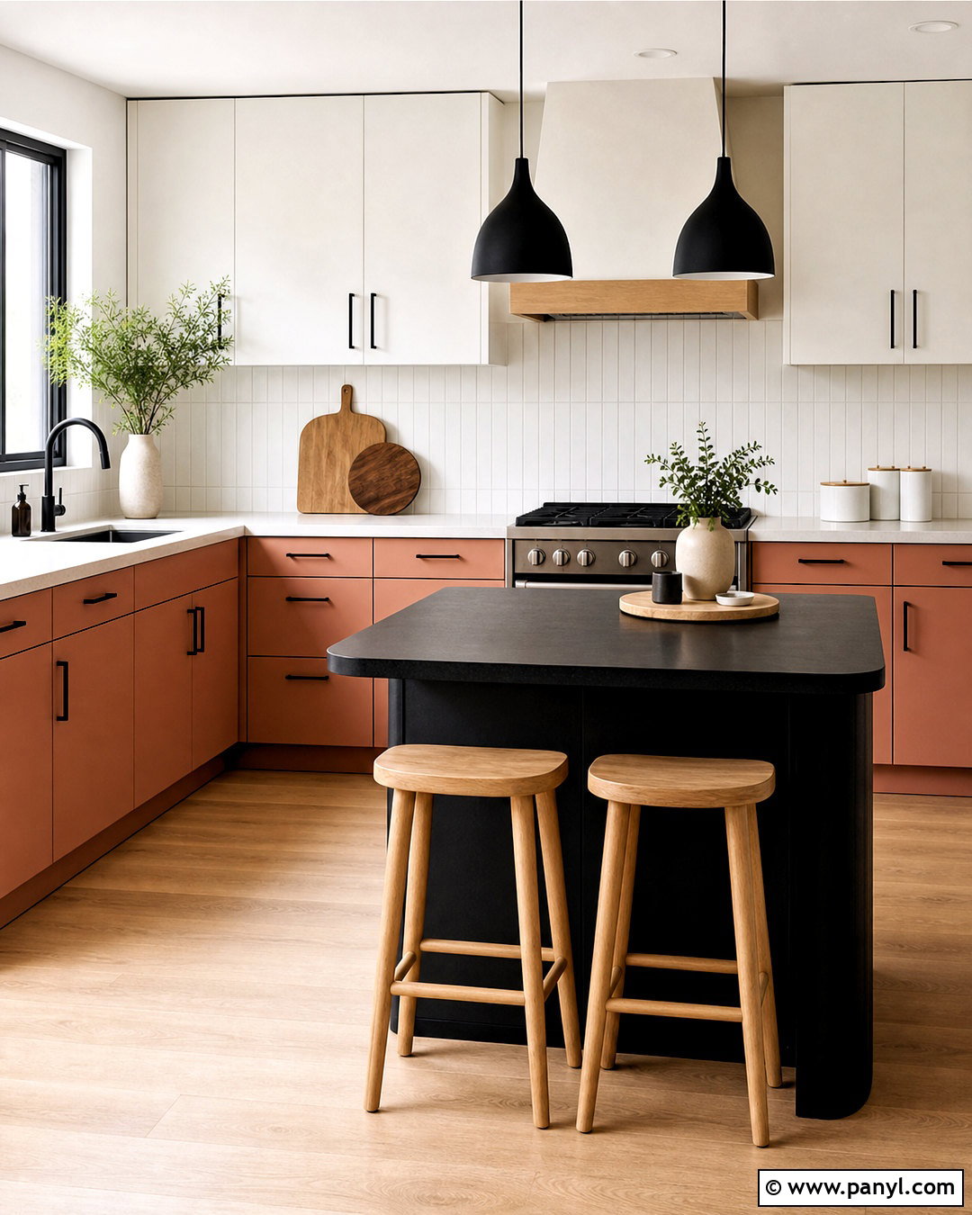Peach And Black Kitchen - 20 peach colored rooms