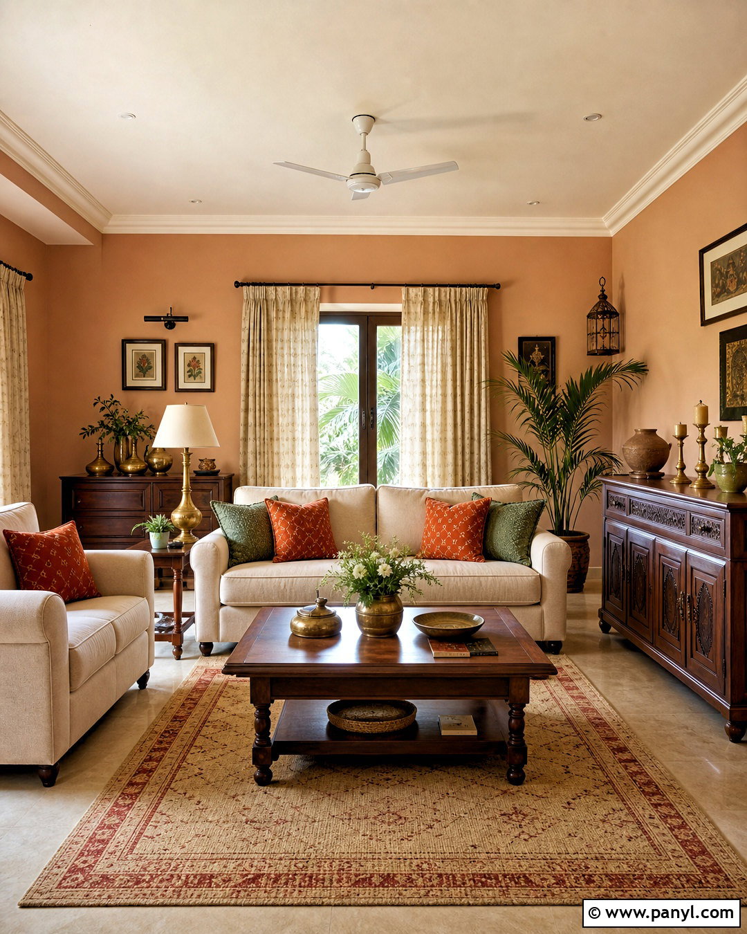 Peach And Classic Cream Hall Colour - 20 hall colour ideas indian ideas