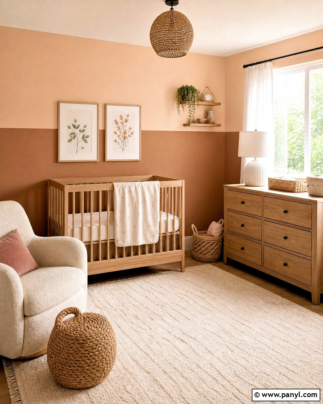 Peach And Clay Two Tone Wall - 20 two tone wall paint ideas