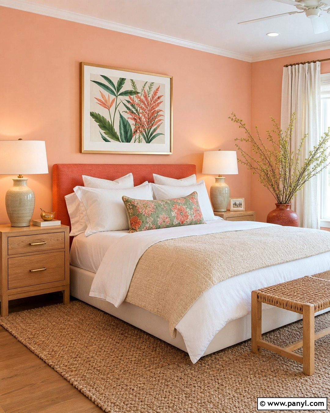Peach And Coral Guest Bedroom Walls - 25 Peachy Wall Color Ideas