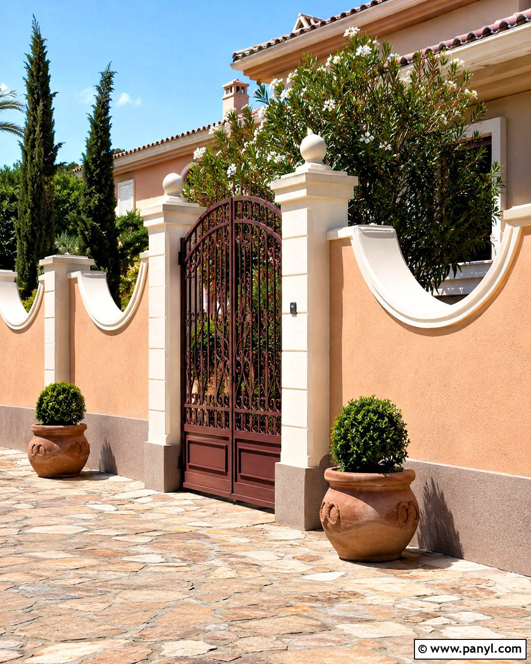 Peach And Cream Compound Wall - 20 compound wall painting ideas