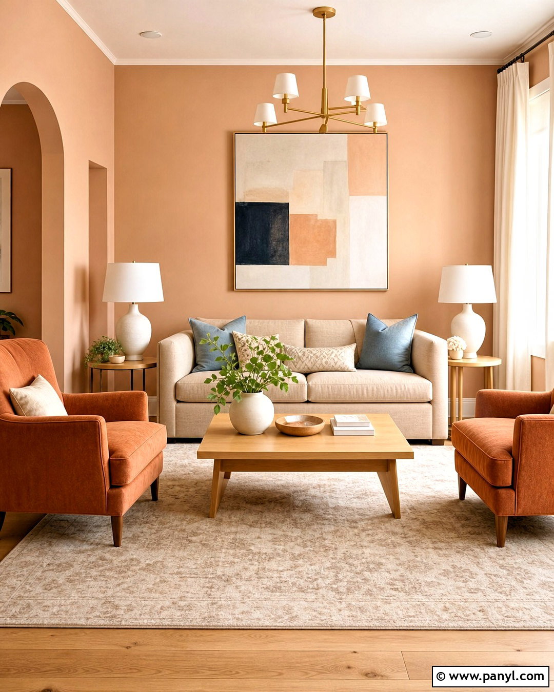 Peach And Cream Drawing Room - 20 drawing room color combination ideas