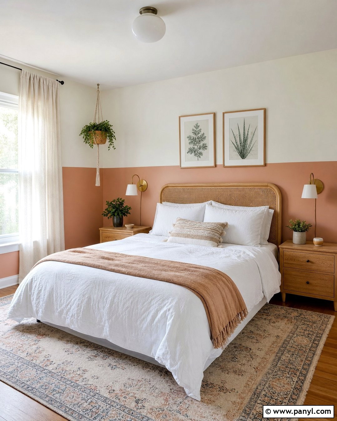 Peach And Cream Half Painted Walls - 35 half and half painted walls