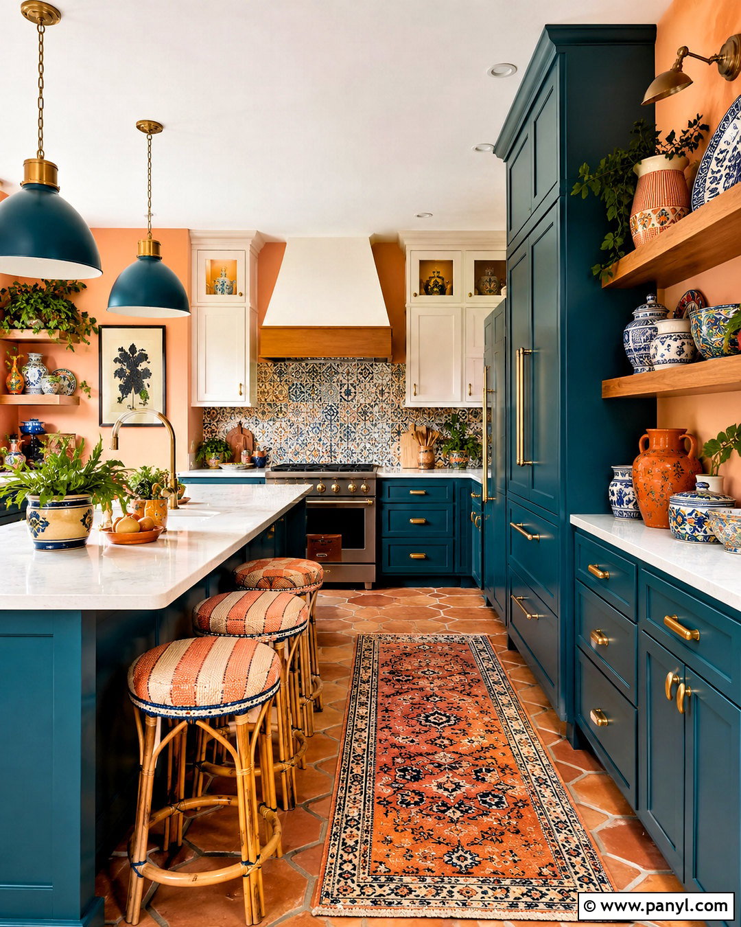 Peach And Deep Teal Maximalist Color Palette - 20 maximalist color palette ideas