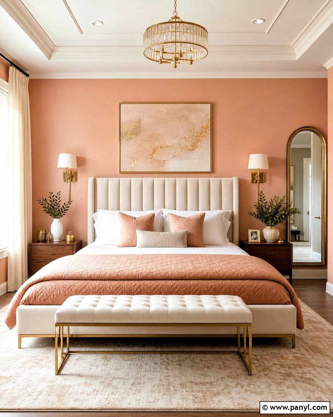 Peach And Gold Glam Bedroom - 20 peach room ideas
