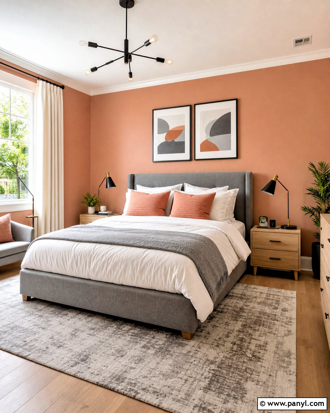 Peach And Gray Bedroom - 20 peach color bedroom ideas