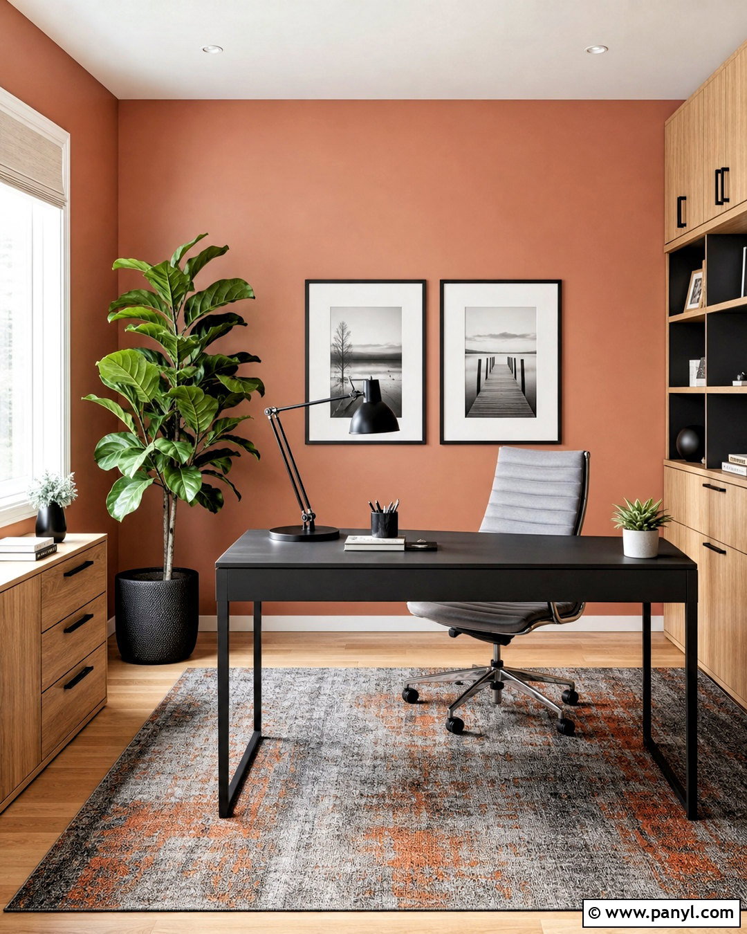 Peach And Gray Home Office - 20 peach wall color ideas