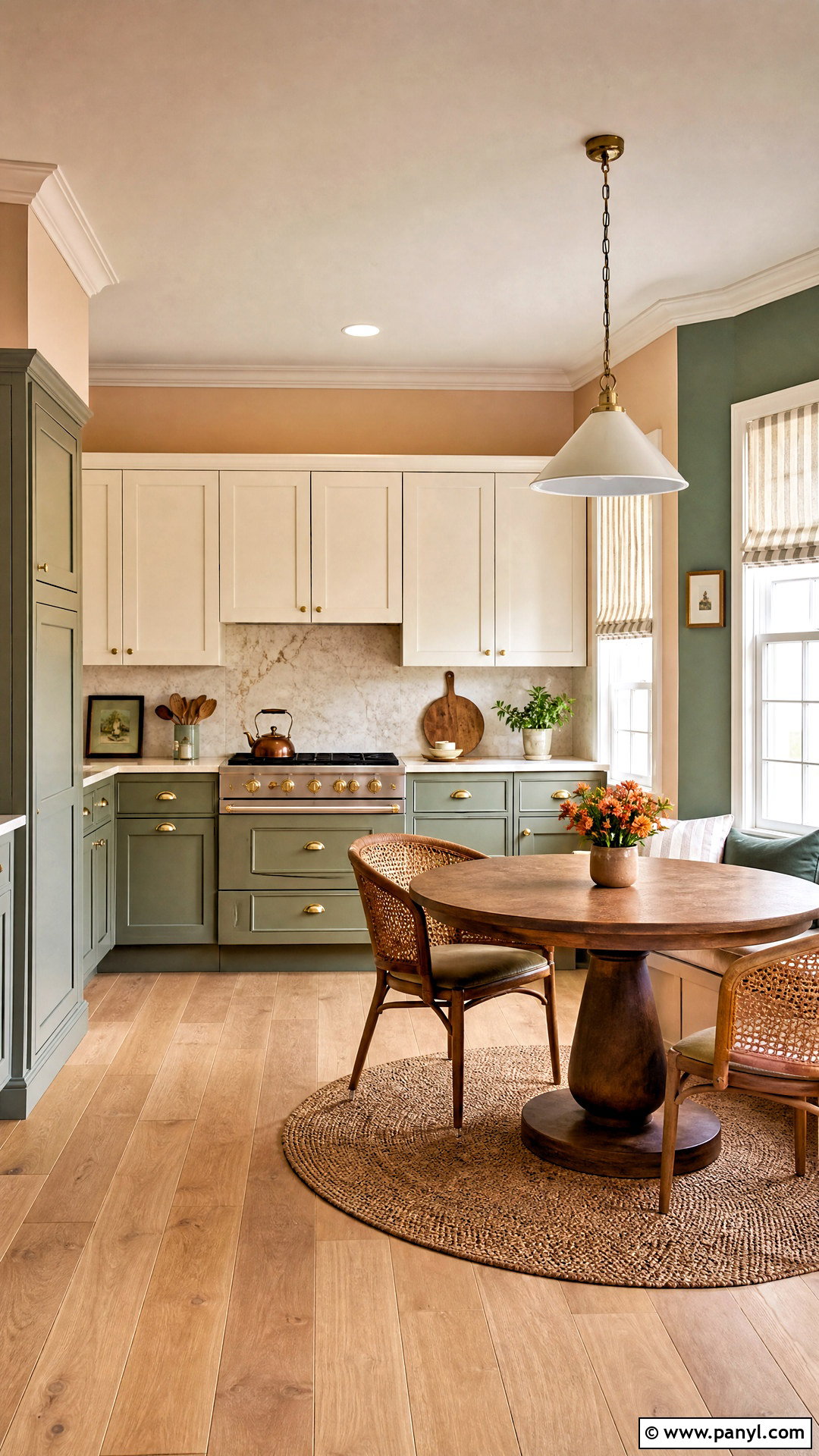 Peach And Green Kitchen Walls - 20 2 color wall paint ideas