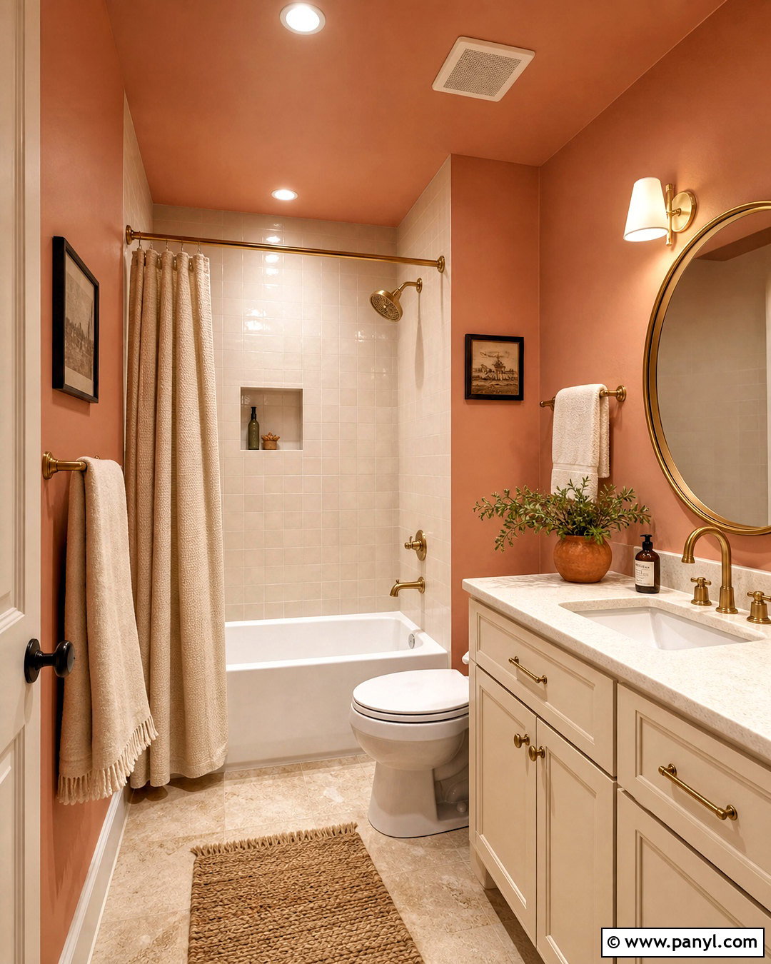Peach And Ivory Bathroom - 20 small bathroom colour schemes
