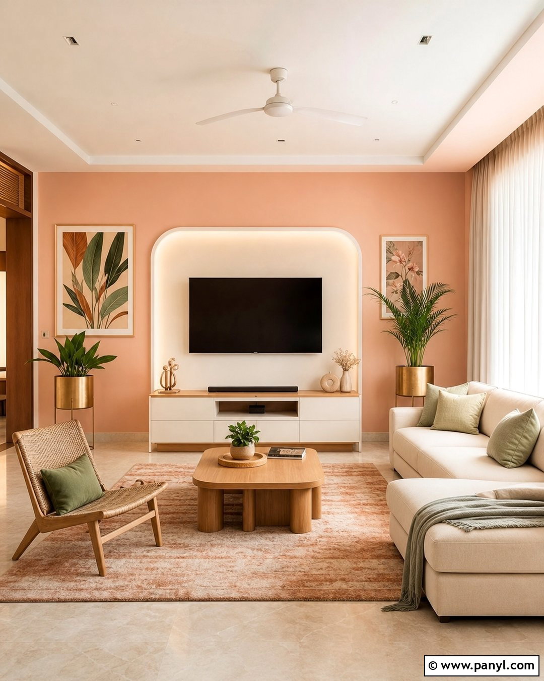 Peach And Ivory Living Room Walls - 30 Colour For Living Room Wall Indian Ideas