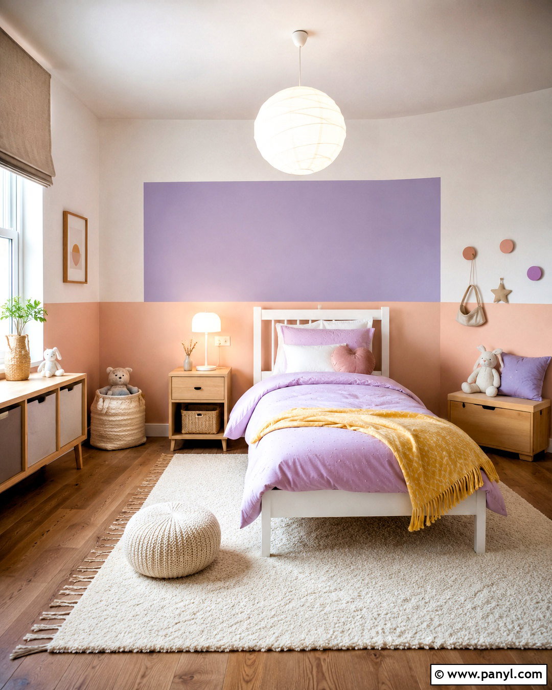 Peach And Lavender Color Block Wall - 20 colour block walls
