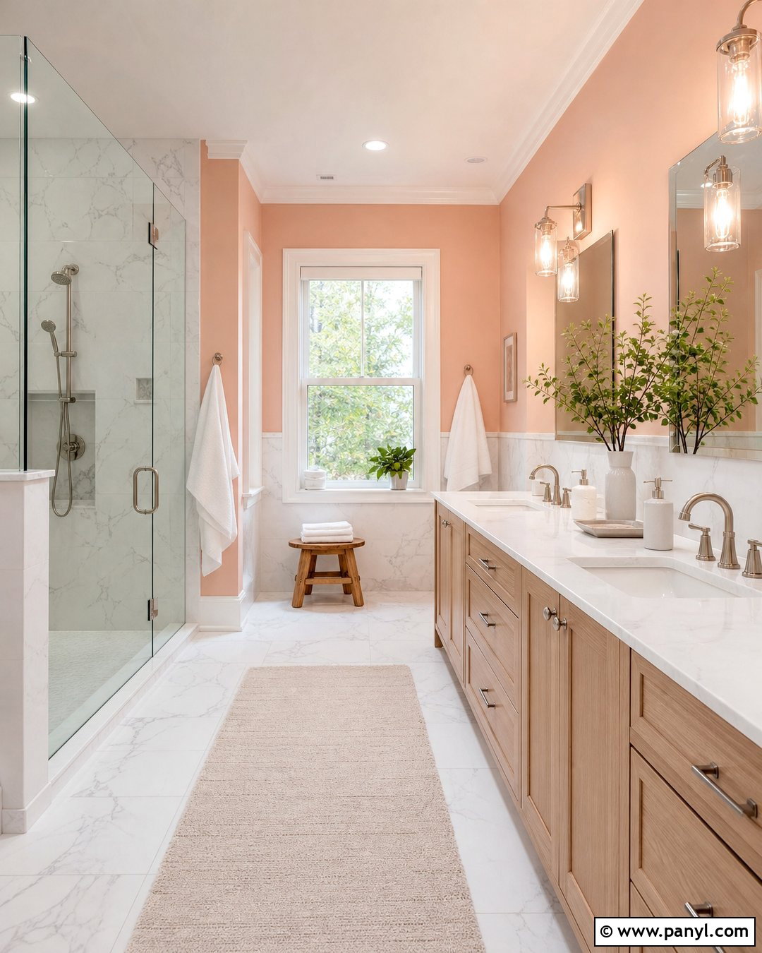 Peach And Marble Bathroom Walls - 25 Peachy Wall Color Ideas