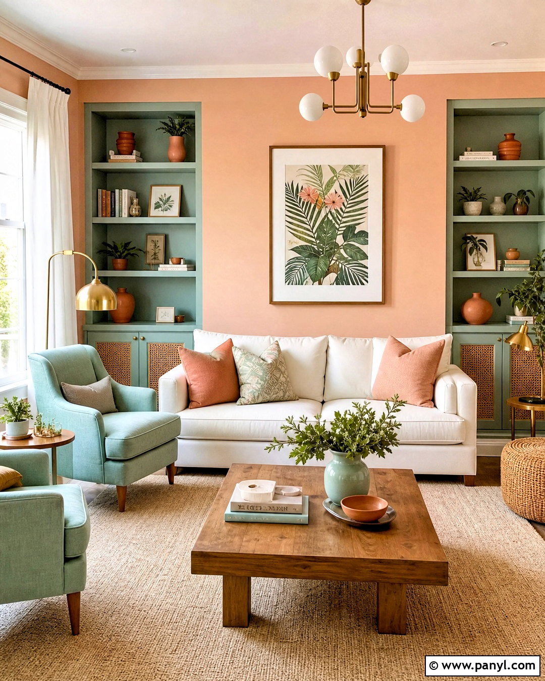 Peach And Mint Drawing Room Colour - 20 drawing room colour ideas
