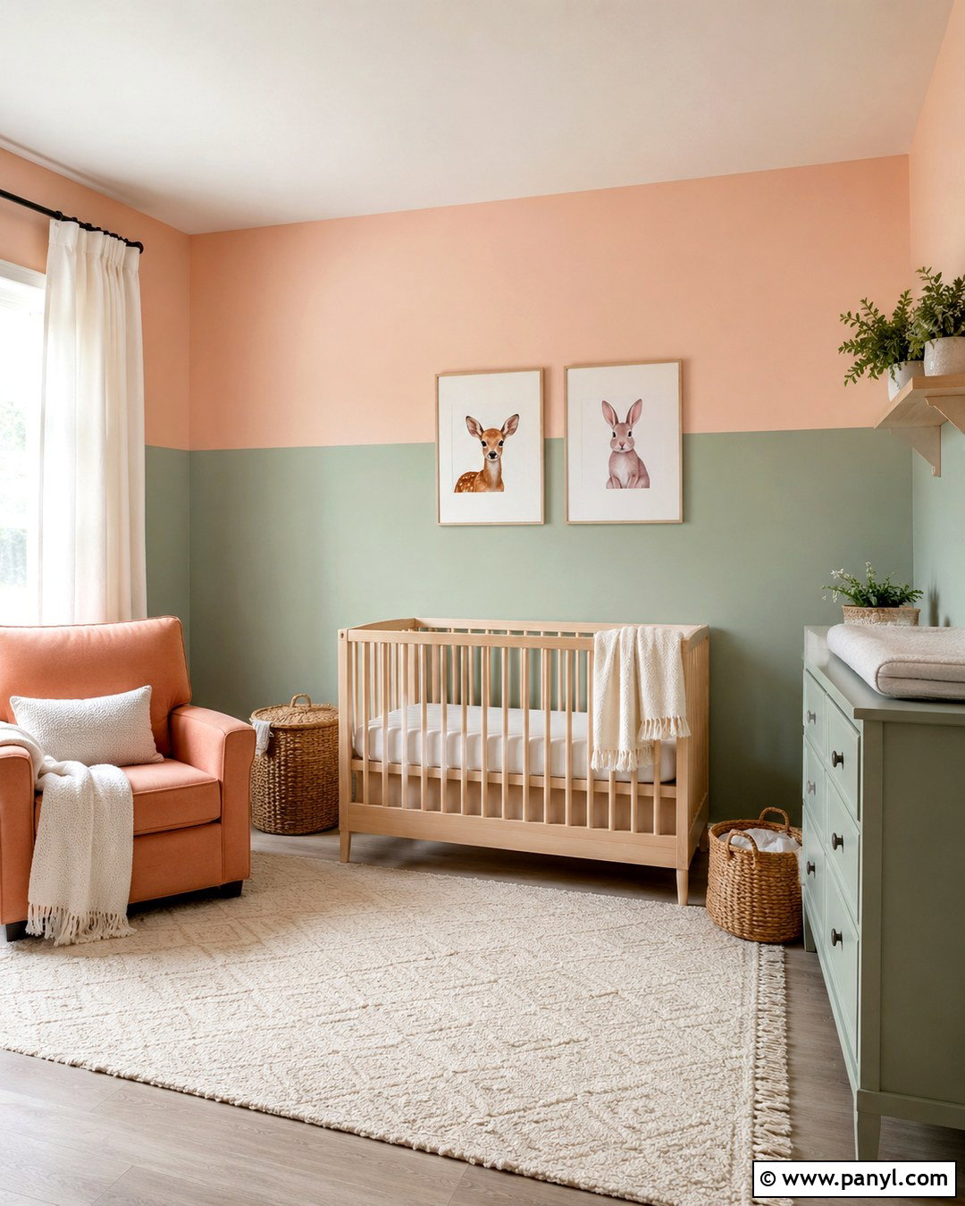 Peach And Mint Green Accent Wall - 20 Orange And Green Accent Wall Ideas