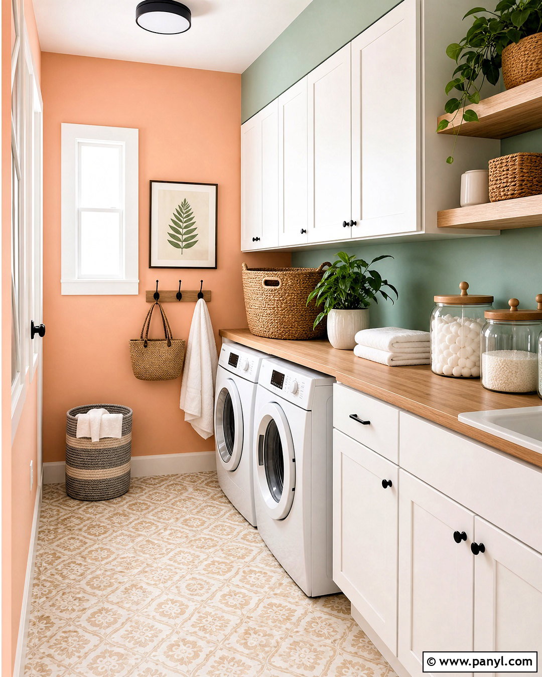 Peach And Mint Laundry Room Walls - 20 two color wall ideas