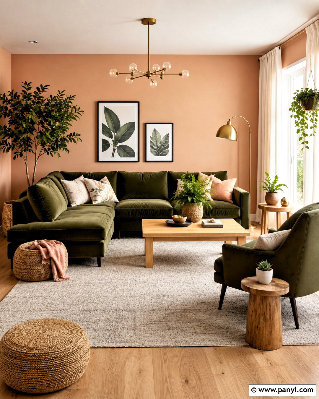 Peach And Moss Green Living Room - 20 living room color combination ideas