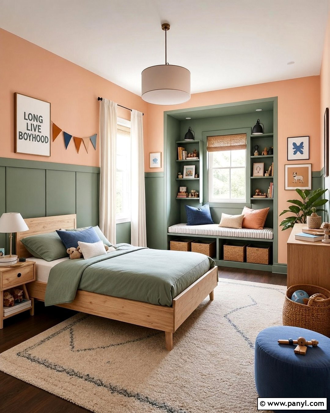 Peach And Muted Green Walls - 25 Wall Paint Color Combination Ideas