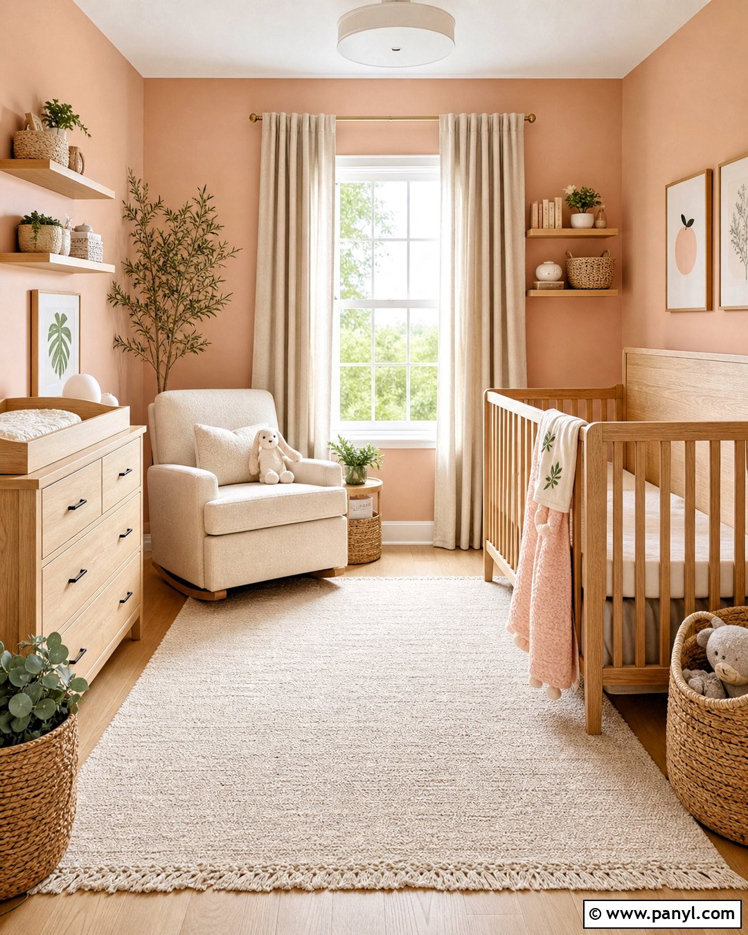 Peach And Natural Wood Nursery - 20 peach room ideas