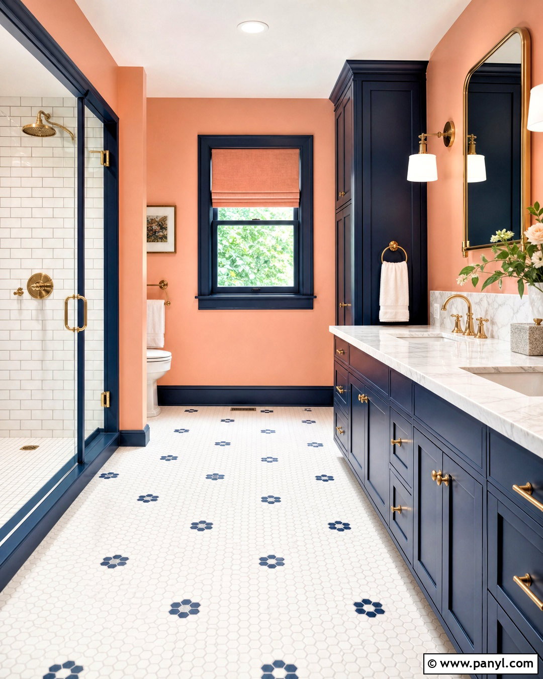 Peach And Navy Bathroom - 20 peach bathroom ideas