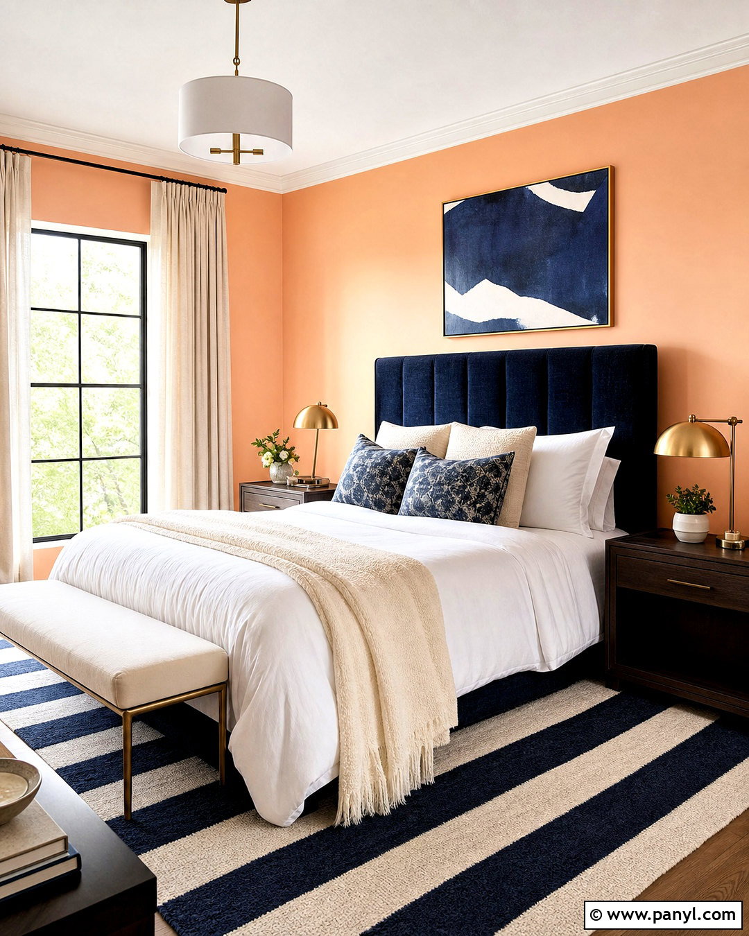 Peach And Navy Bedroom - 20 peach wall color ideas