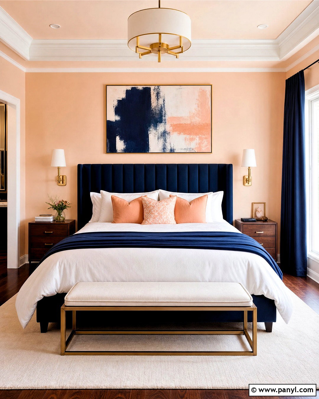 Peach And Navy Bedroom - 20 peach color bedroom ideas