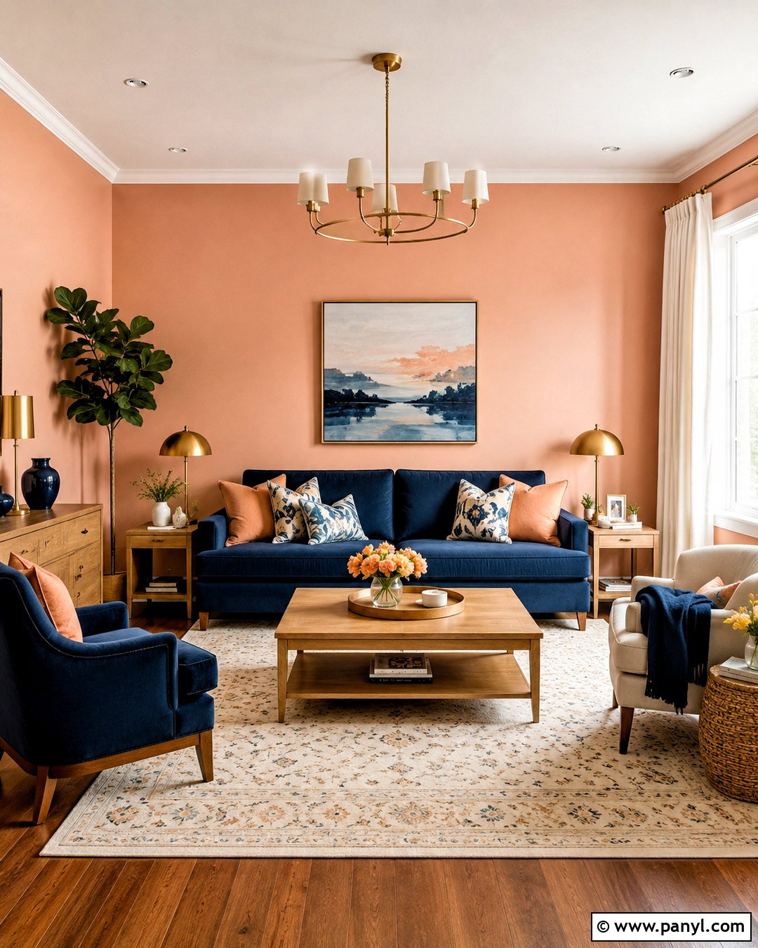 Peach And Navy Blue - 20 colors that go with peach ideas