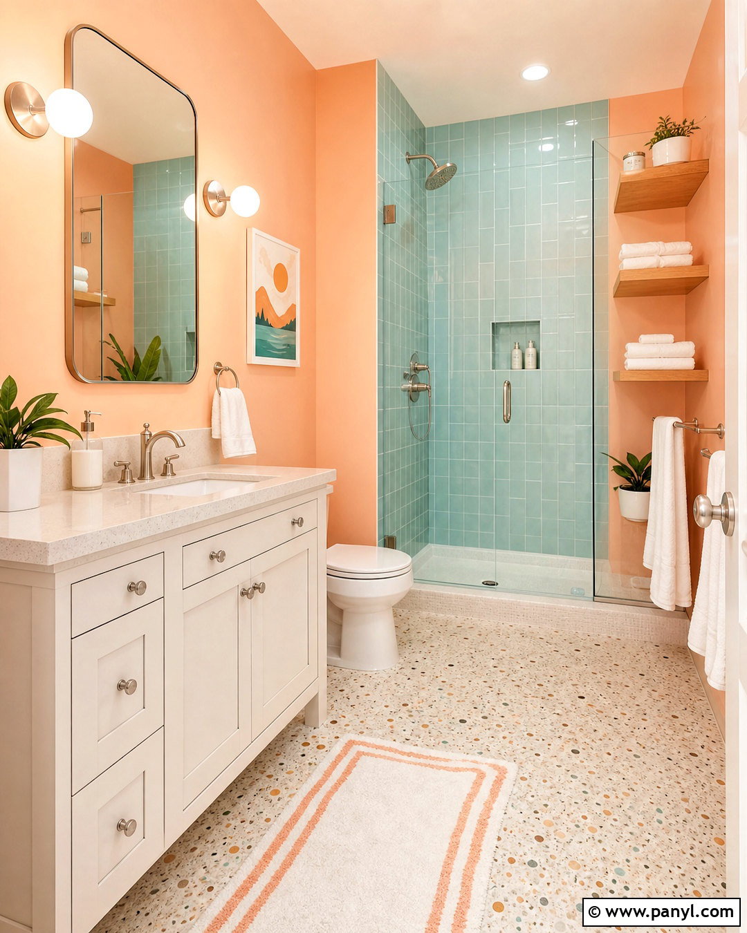 Peach And Pale Aqua Bathroom - 20 bathroom color palette ideas