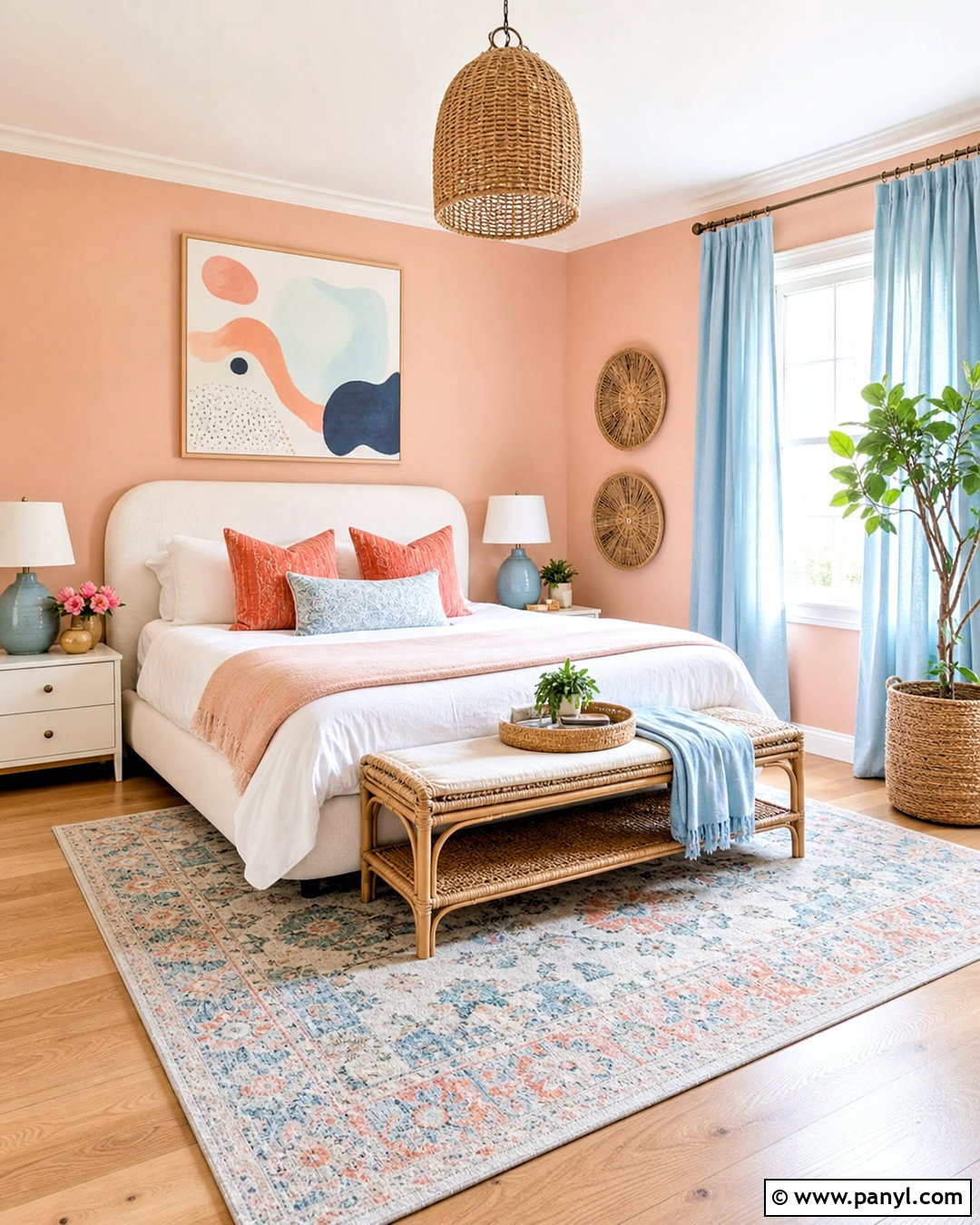 Peach And Pale Blue Room - 20 aesthetic room colour ideas