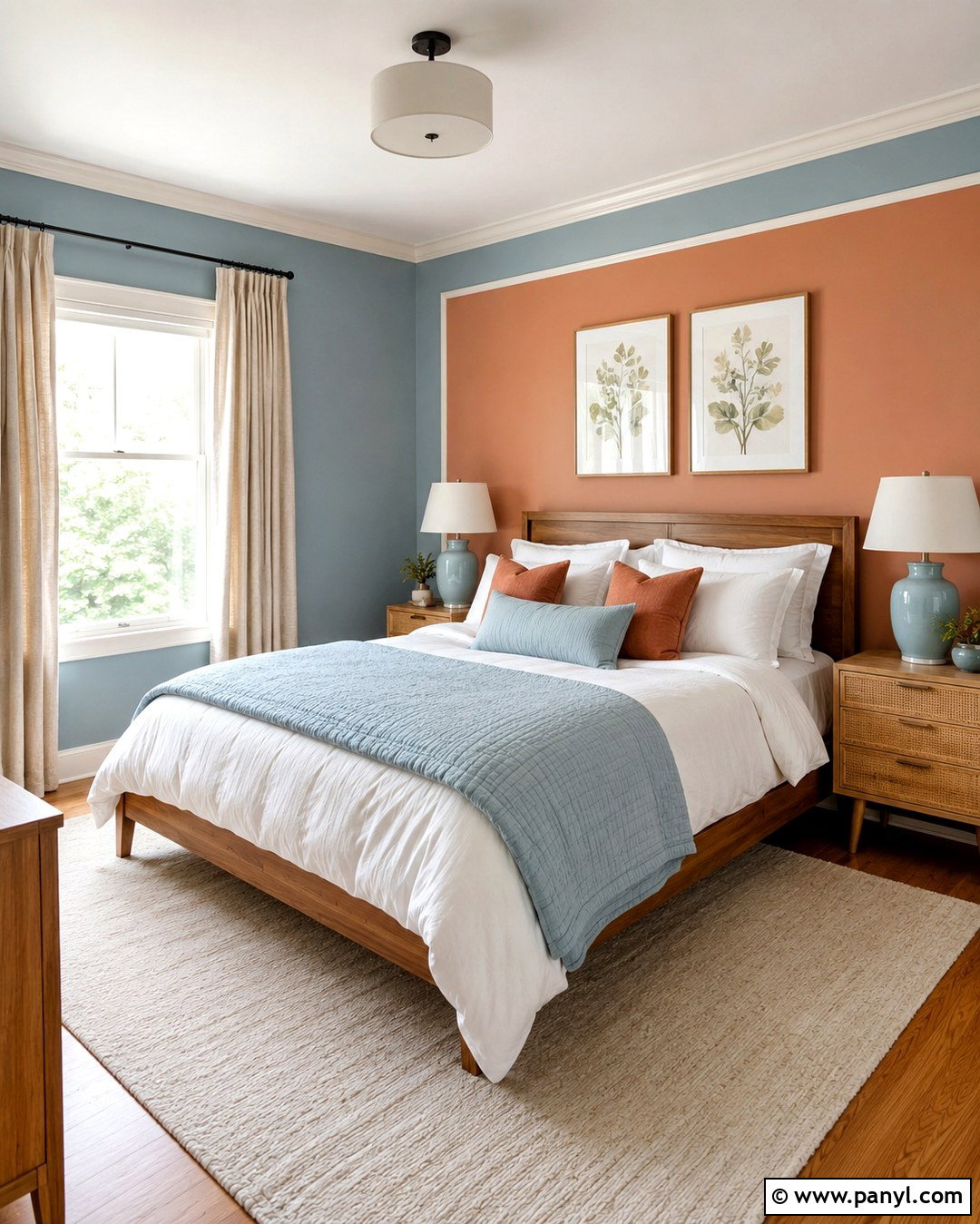 Peach And Pale Blue Wall Color Combination - 20 Interior Wall Color Combination Ideas