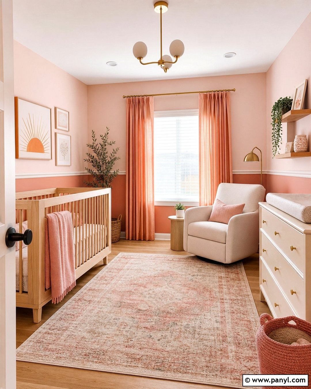 Peach And Pale Pink Nursery Walls - 25 Two Tone Nursery Walls