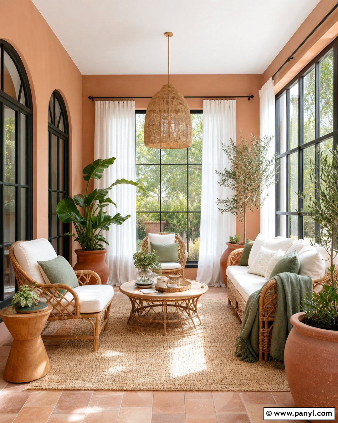 Peach And Rattan Sunroom Walls - 25 Peachy Wall Color Ideas