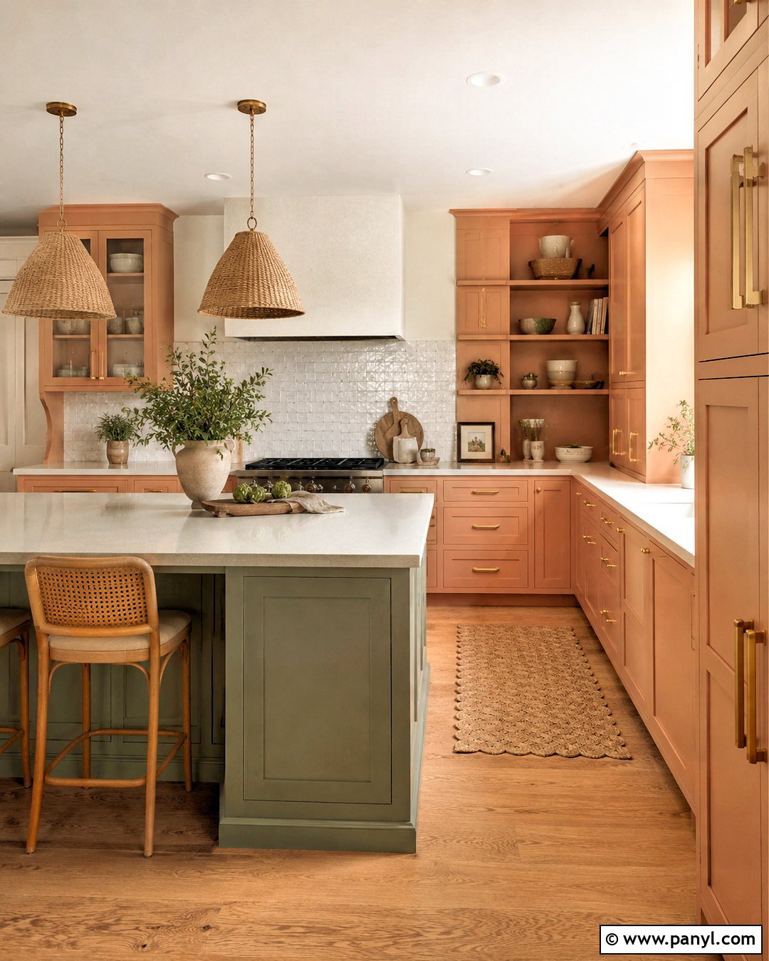 Peach And Sage Green Kitchen Cabinets - 20 peach kitchen cabinets